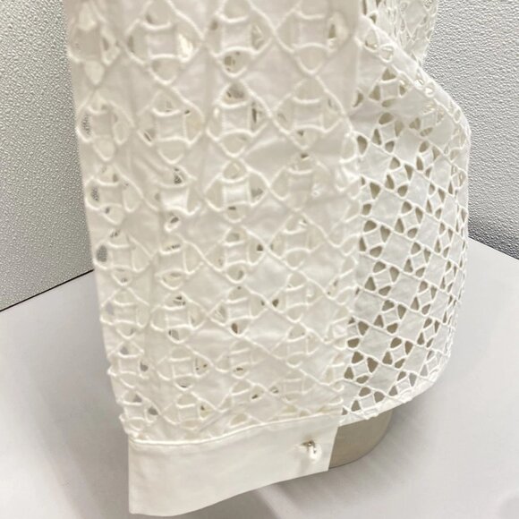 NEW ANNE FOUNTAINE  Cefalu Eyelet Embroidered Shirt White Size 4-6 (EU 38) - Picture 9 of 14